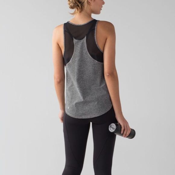 LULULEMON Sculpt Tank II Chakra Print Alpine White Black Mesh Women’s Size 0 - Picture 3 of 7